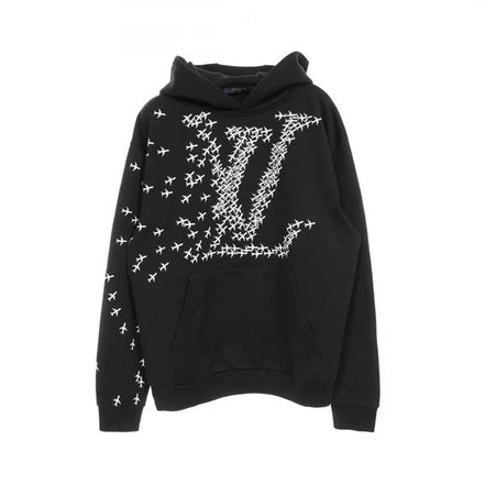 Louis Vuitton Rare Black Planes Logo Hoodie "Unworn"
