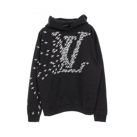 Louis Vuitton Rare Black Planes Logo Hoodie "Unworn"