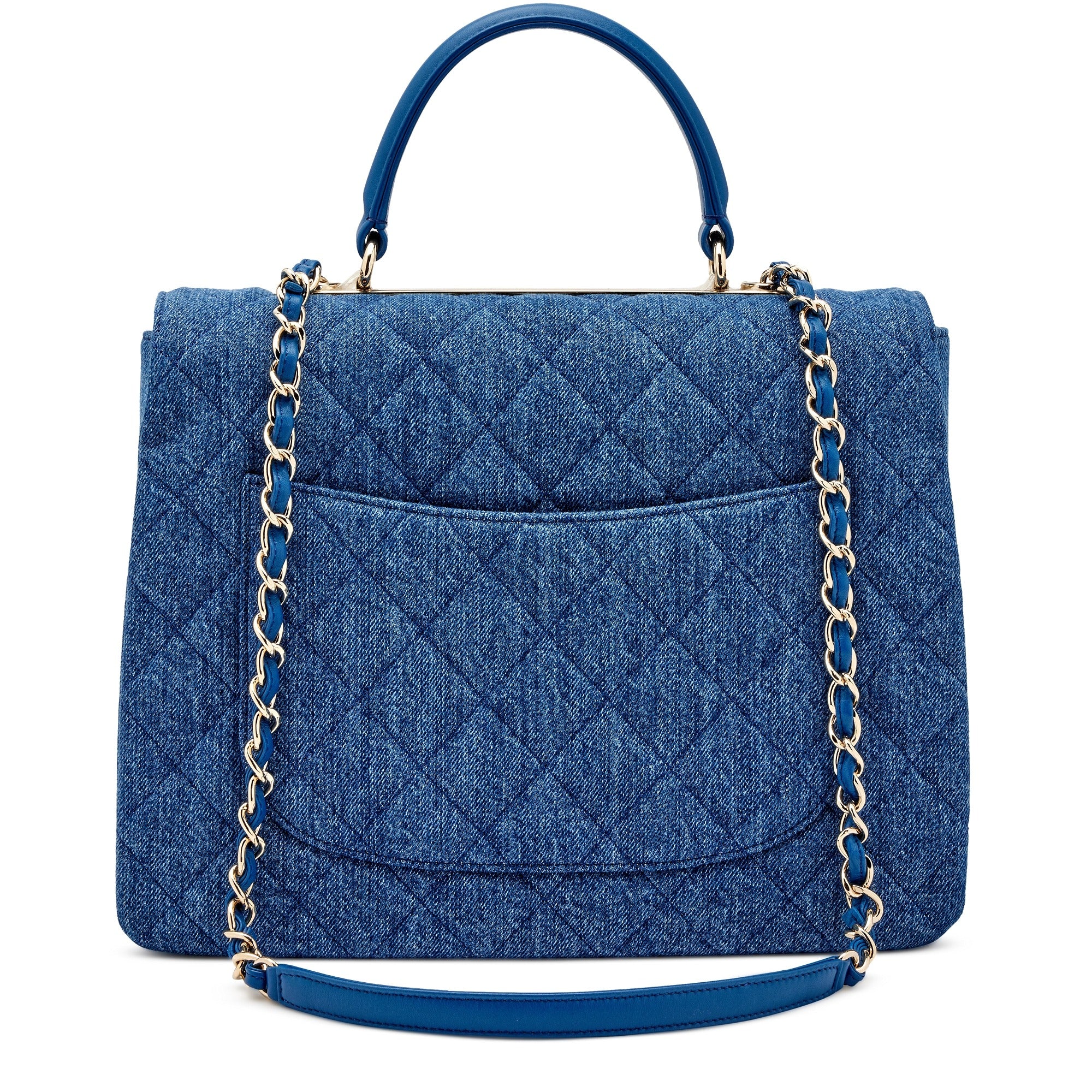 Chanel Trendy Top Handle Quilted Denim Bag 