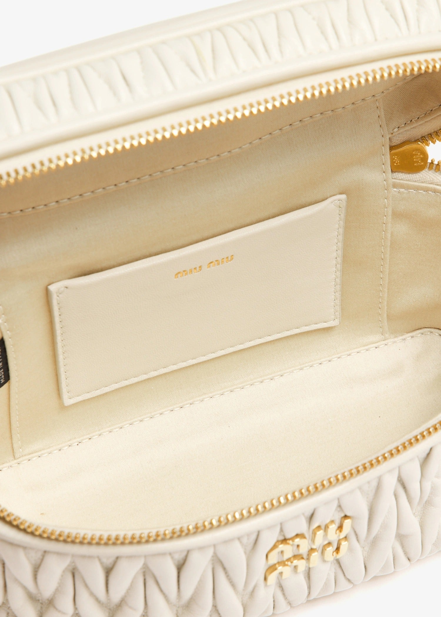 Miu Miu Matelassé Nappa Leather Vanity Case White (Pre-Loved)