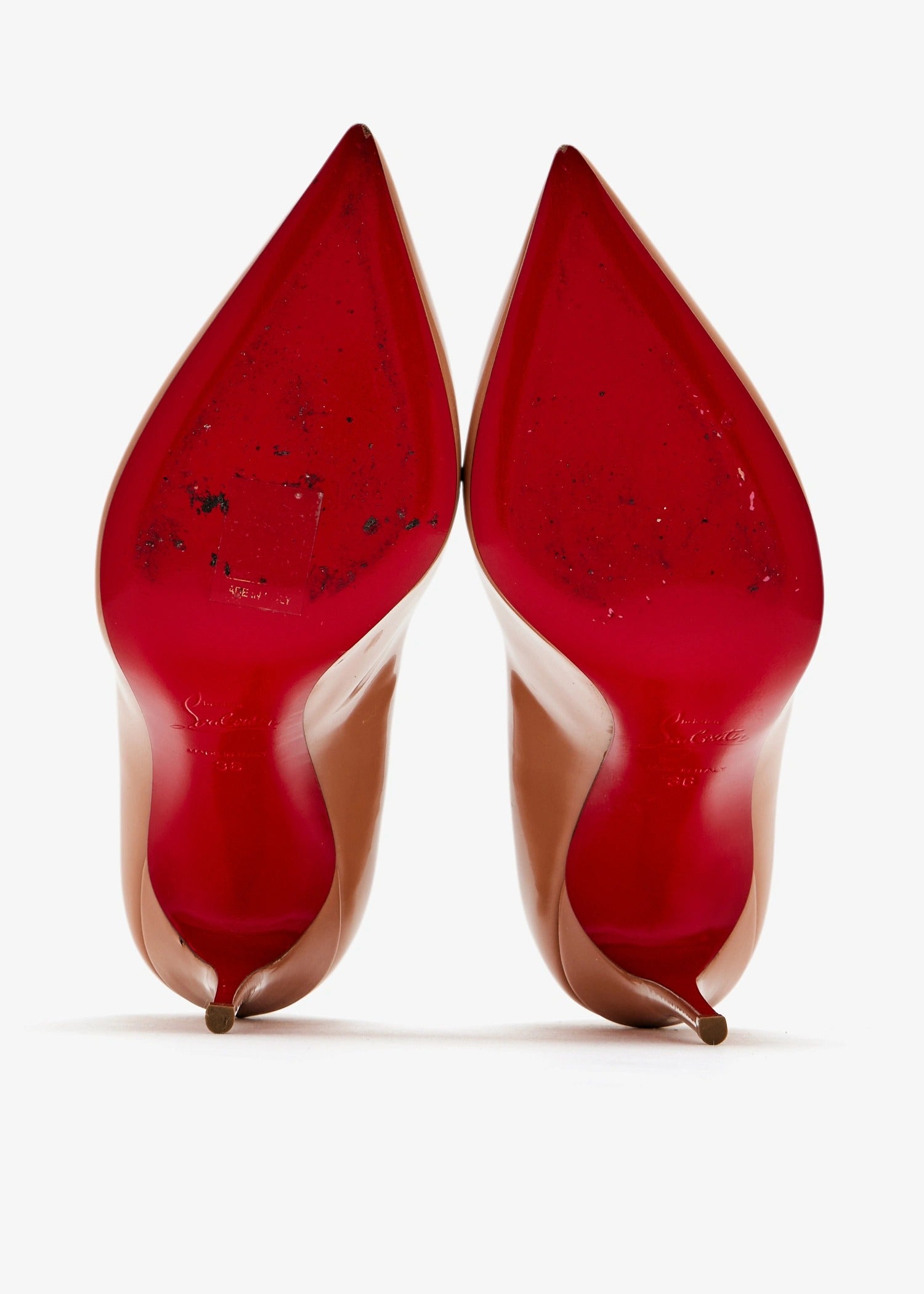 Christian Louboutin Nude Patent Leather Hot Chick 100 Pumps 