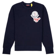 Moncler Double Logo Patch Navy Cotton Sweatshirt (Pre-Loved)