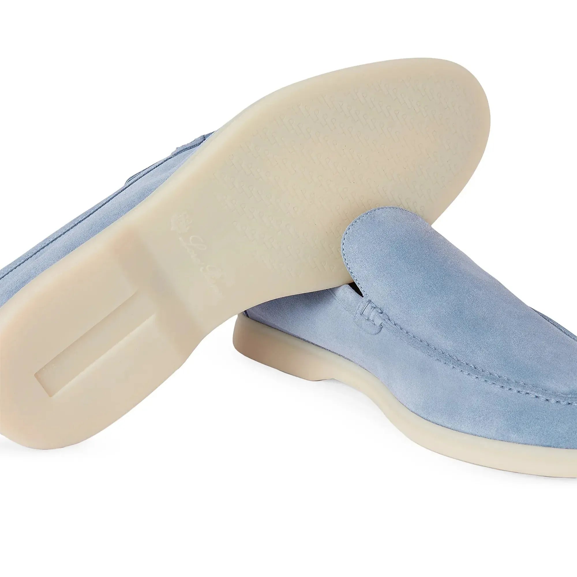 Loro Piana Summer Walk Suede White Sole Loafers 