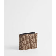 Dior Bi-Fold Wallet Beige and Black Dior Oblique Jacquard 