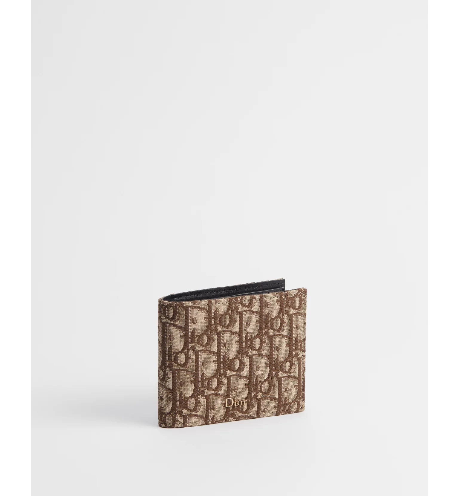 Dior Bi-Fold Wallet Beige and Black Dior Oblique Jacquard 