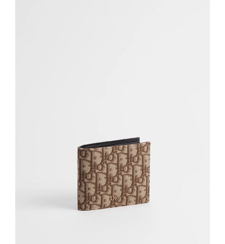 Dior Bi-Fold Wallet Beige and Black Dior Oblique Jacquard "Unworn"
