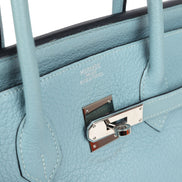 Hermès Birkin 35 Blue Jean Togo Leather Silver Hardware Letter M (2009) (Pre-Loved)