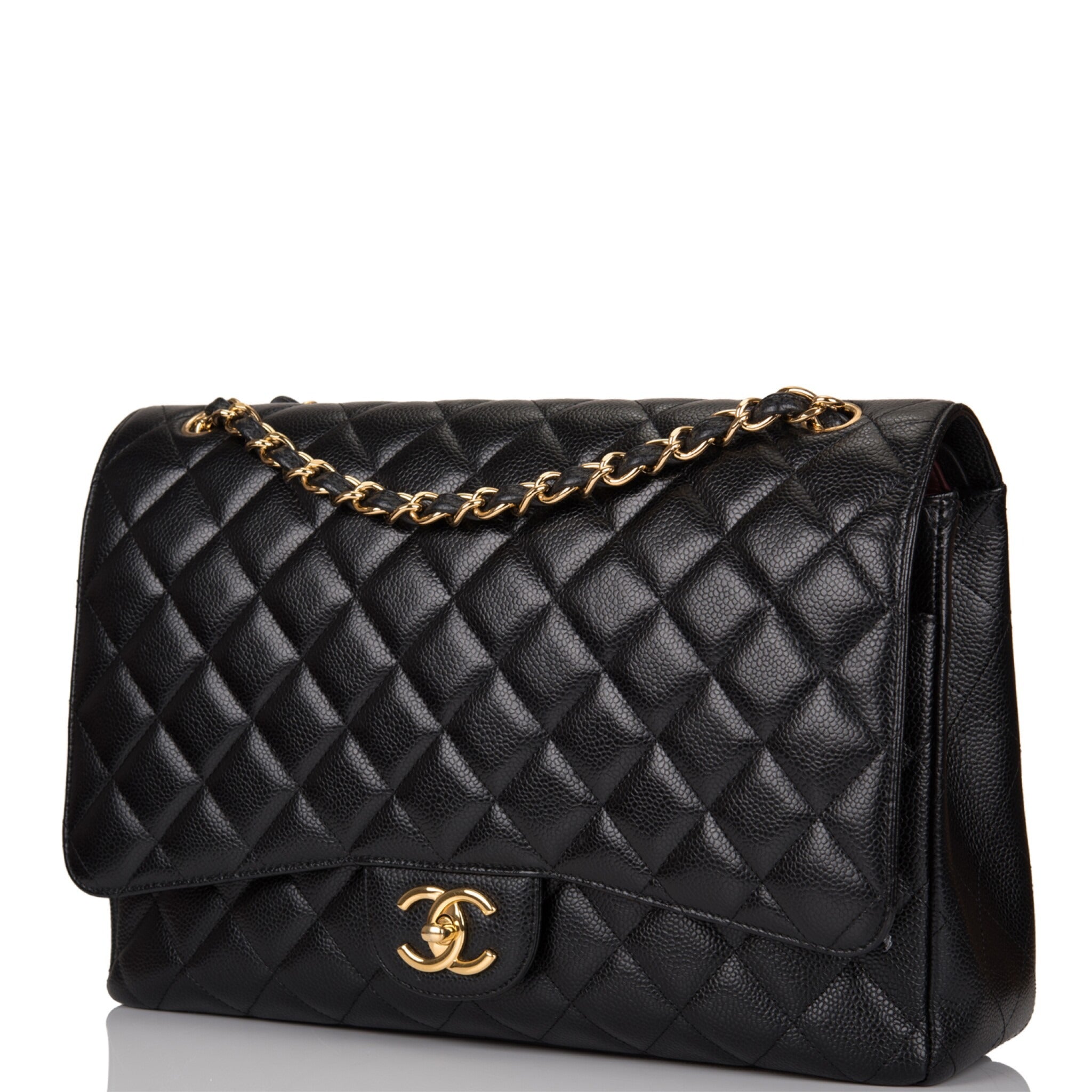 Chanel Maxi Classic Single Flap Black Caviar GHW 