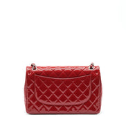 Chanel Classic Double Flap Medium Red Monogram Patent Leather (Pre-Loved)