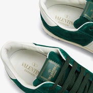 Valentino Garavani Green Suede & White Leather Flycrew Sneakers (Pre-Loved)