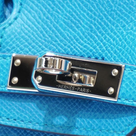 Hermes Birkin 25 Epsom Leather Bleu Frida with Palladium Hardware "Unworn"