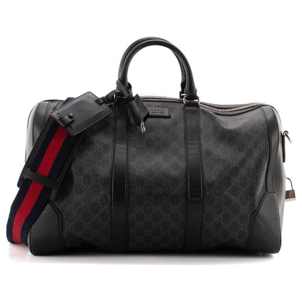 Gucci Savoy Medium Duffel Bag 45cm Black GG Supreme (Pre-Loved)