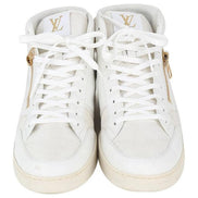 Louis Vuitton Rivoli White Leather Monogram High-Top Sneakers (Pre-Loved)