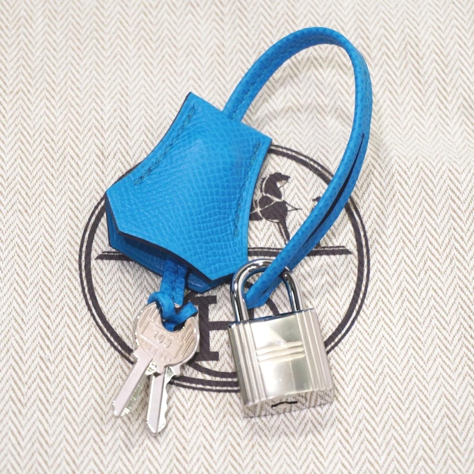 Hermes Birkin 25 Epsom Leather Bleu Frida with Palladium Hardware 