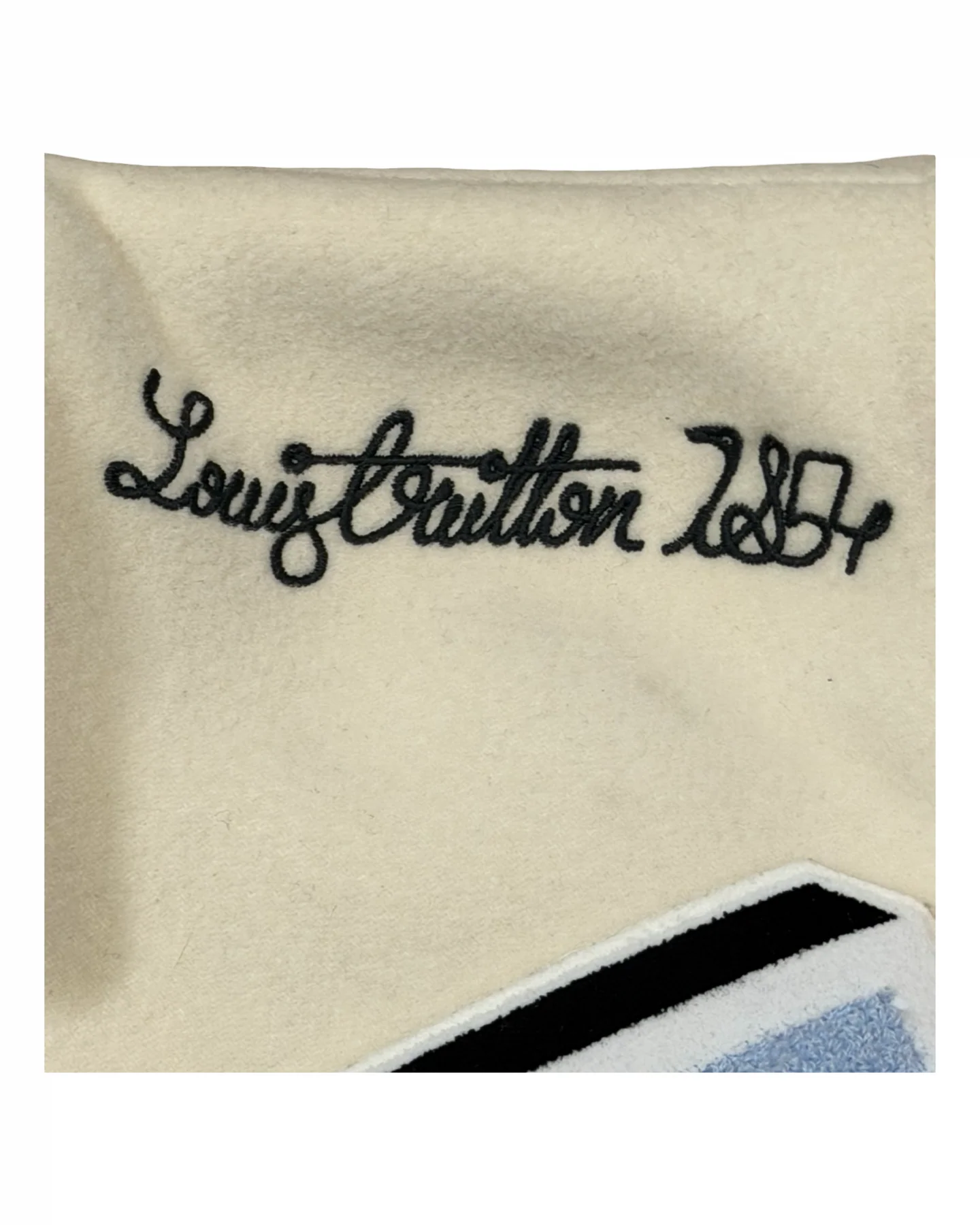 Louis Vuitton Cream Virgil Abloh Patch Varsity Jacket 