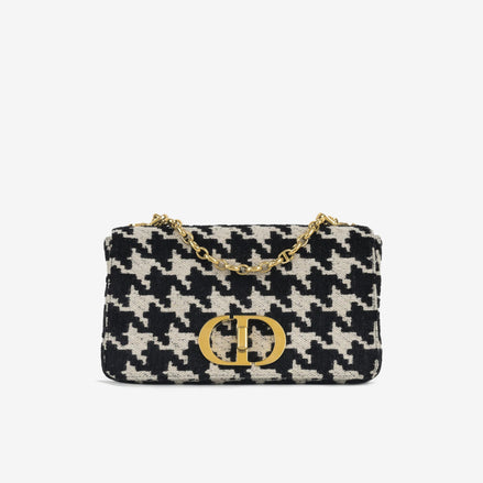 Dior Medium Caro Houndstooth Tweed Flap Shoulder Bag "Unworn"