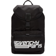 Givenchy Black Nylon Paris Logo Backpack 