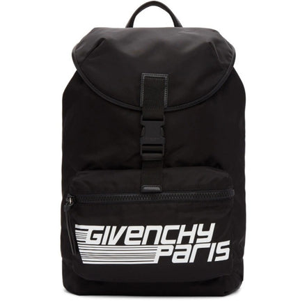 Givenchy Black Nylon Paris Logo Backpack "Unworn"