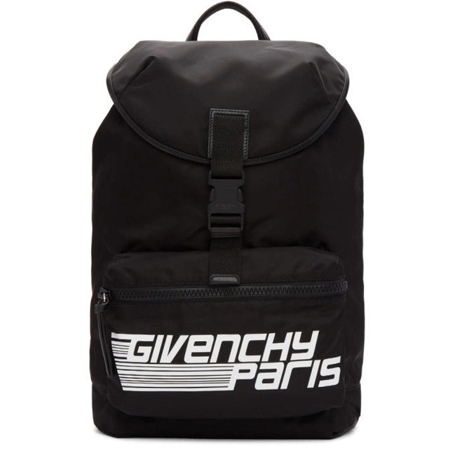 Givenchy Black Nylon Paris Logo Backpack "Unworn"