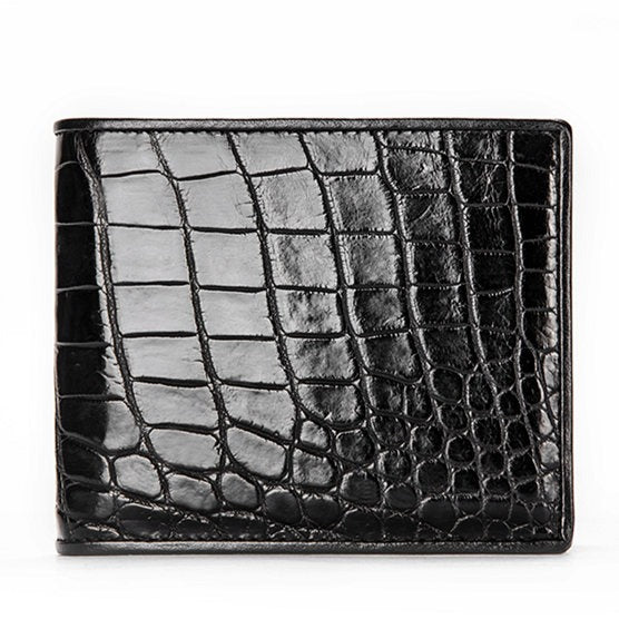 Gucci Genuine Black Crocodile Leather Bi-Fold Wallet (Pre-Loved)