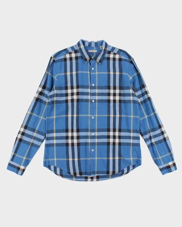 Burberry Sky Blue Check Long-Sleeve Shirt (Pre-Loved)