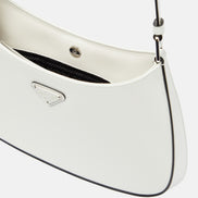 Prada Cleo Brushed Leather Shoulder Bag White 