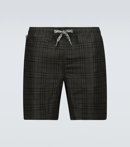 Burberry Tonal Charcoal Check Swim Shorts (Pre-Loved)