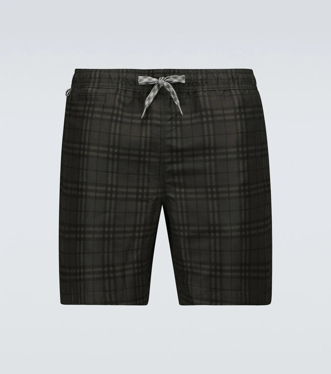 Burberry Tonal Charcoal Check Swim Shorts (Pre-Loved)