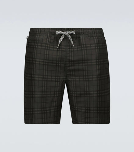 Burberry Tonal Charcoal Check Swim Shorts (Pre-Loved)