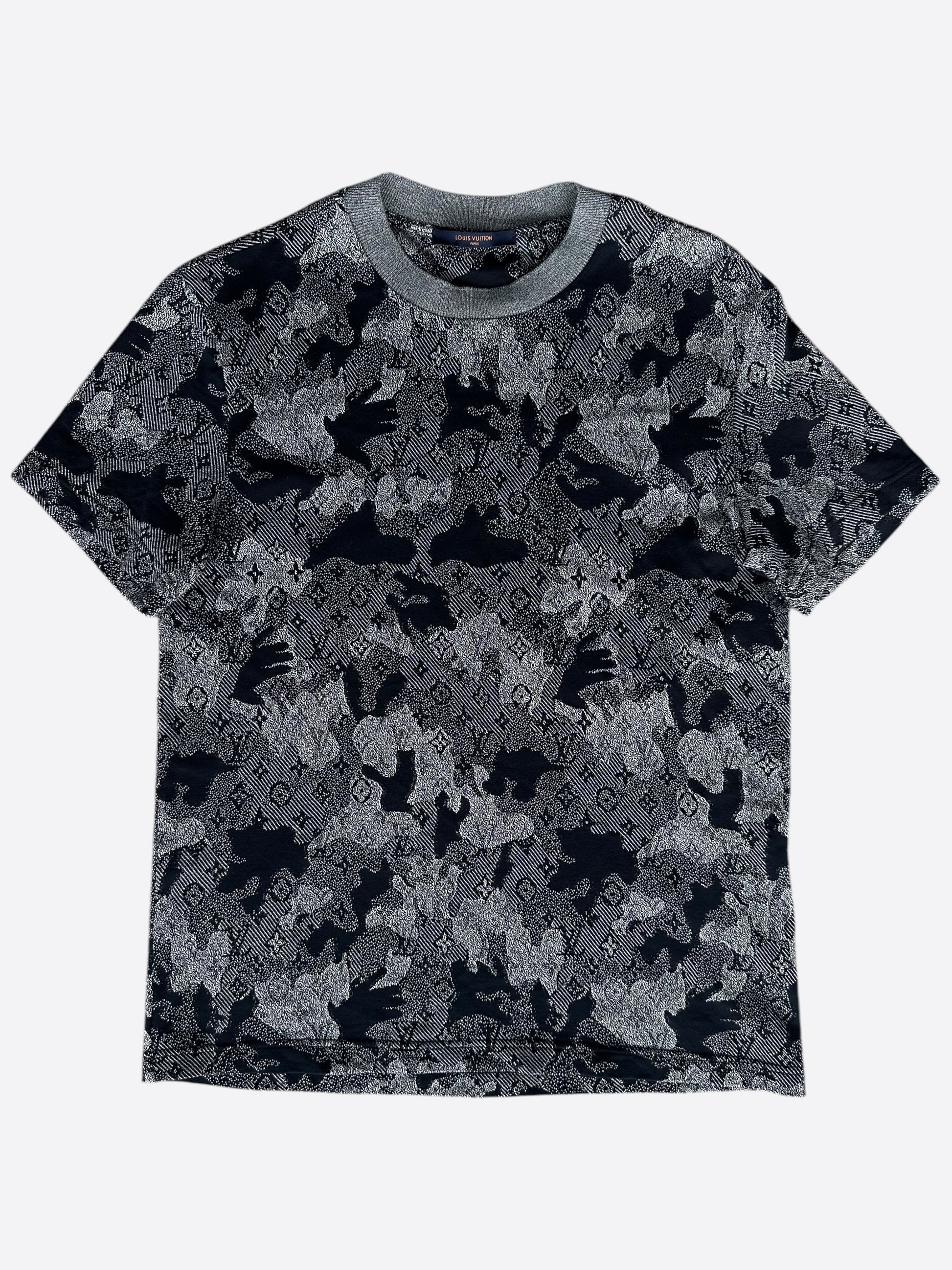 Louis Vuitton Black and Grey Monogram Camo T-Shirt 