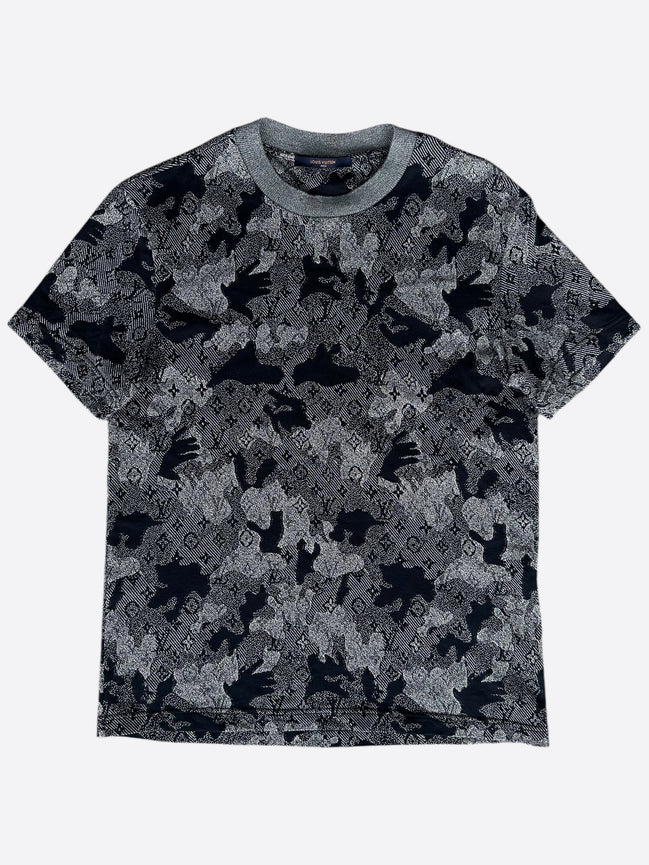 Louis Vuitton Black and Grey Monogram Camo T-Shirt "Unworn"