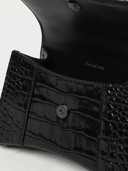 Balenciaga Hourglass Small Handbag Black Croc-Effect Leather "Unworn"