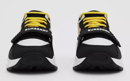 Burberry Ramsey Black, White & Yellow Multi-Color Trainers "Unworn"
