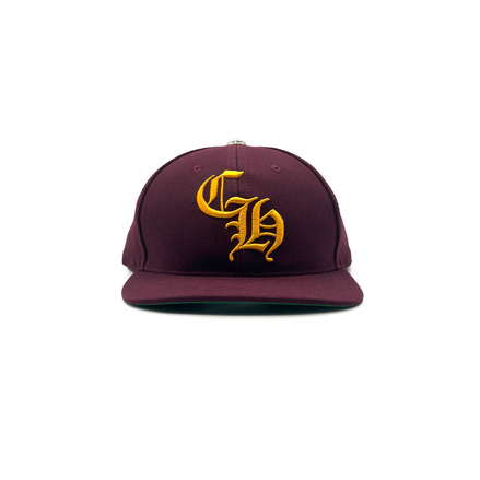 Chrome Hearts Burgundy & Gold CH Logo Hat "Unworn"