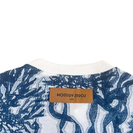 Louis Vuitton White and Navy Botanical Monogram T-Shirt "Unworn"