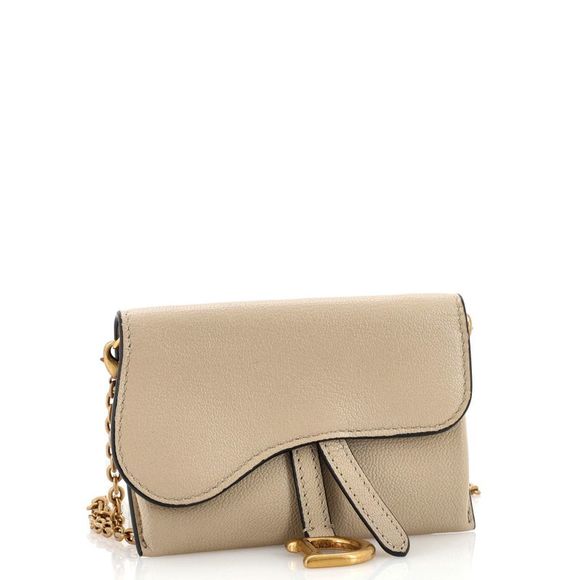 Dior Saddle Belt Pouch Beige Grained Calfskin 