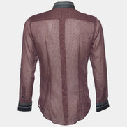 Dolce & Gabbana Burgundy Micro-Dot Contrast Trim Shirt (Pre-Loved)