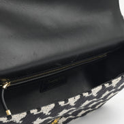 Dior Medium Caro Houndstooth Tweed Flap Shoulder Bag 