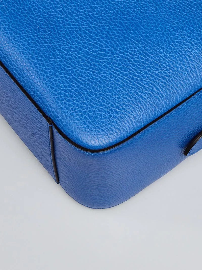 Gucci Tiger Painted Blue Leather Top Handle Bag (Pre-Loved)