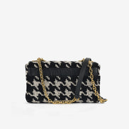 Dior Medium Caro Houndstooth Tweed Flap Shoulder Bag 
