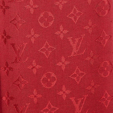 Louis Vuitton Red Monogram Silk/Wool Pomme d'amour Scarf "Unworn"