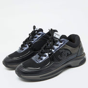 Chanel Black Mesh & Suede CC Trainers 