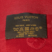 Louis Vuitton Red Monogram Silk/Wool Pomme d'amour Scarf 