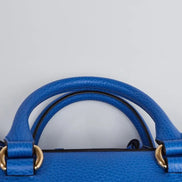 Gucci Tiger Painted Blue Leather Top Handle Bag (Pre-Loved)