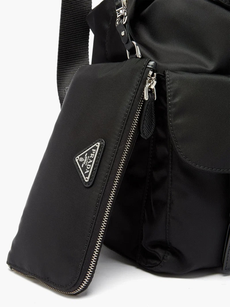 Prada Grey Re-Nylon Backpack with Pouch 