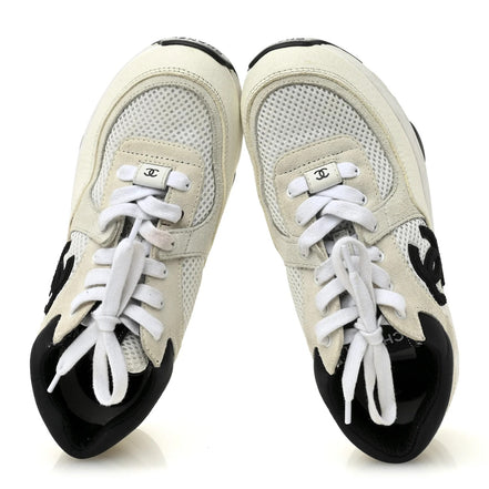Chanel White and Black Runner Sneakers "Unworn"