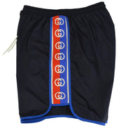 Gucci Interlocking G Jacquard Stripe Black Swim Shorts (Pre-Loved)