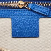 Gucci Tiger Painted Blue Leather Top Handle Bag (Pre-Loved)