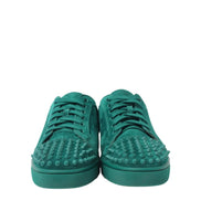 Christian Louboutin Emerald Green Suede Louis Junior Spikes Sneakers (Pre-Loved)