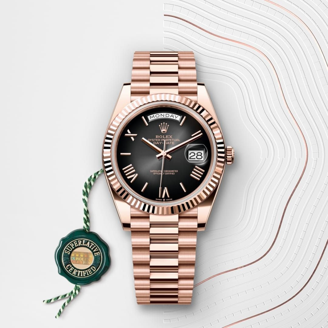 Rolex Day-Date 40 228235 Everose Gold Slate Ombré Dial 